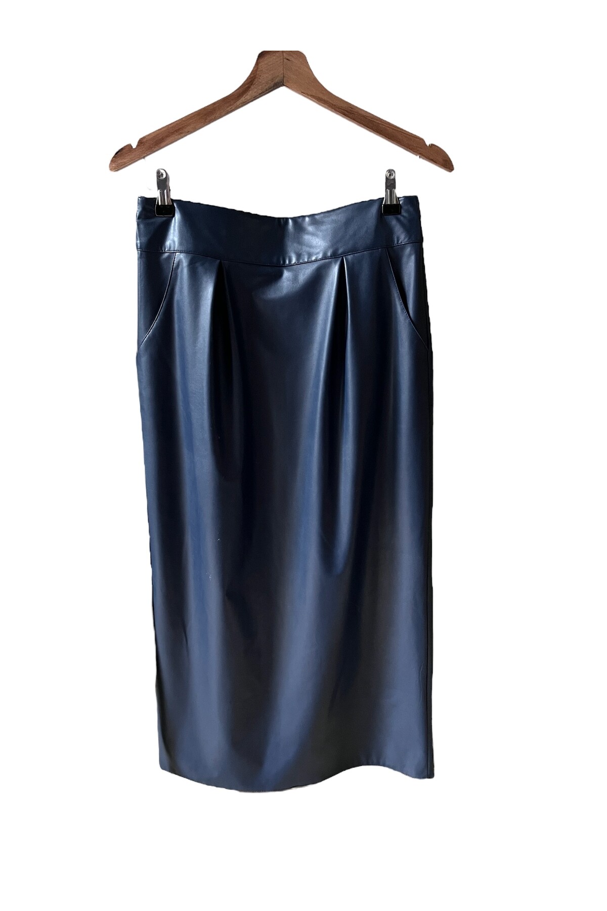 LACİ FAUX DERİ DÜZ ETEK