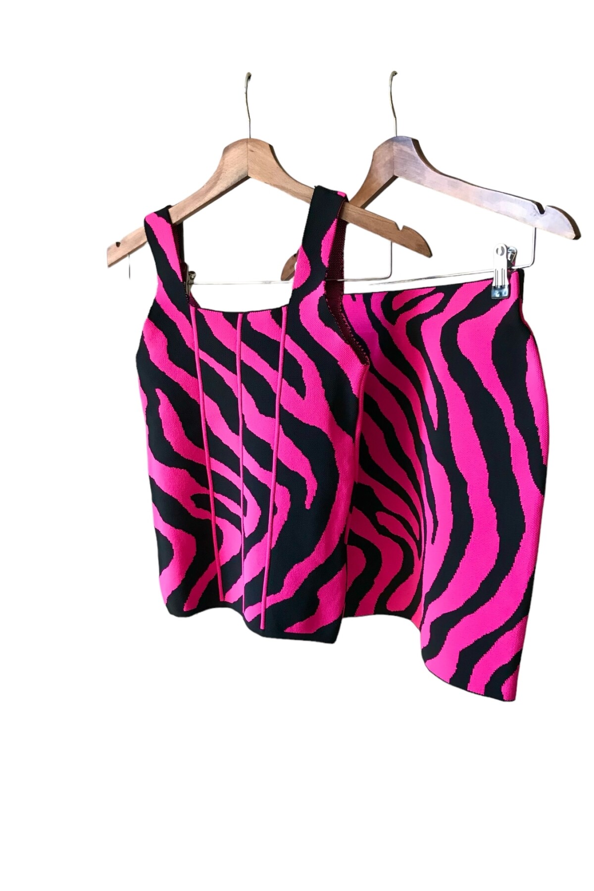 PINK ZEBRA KORSE GÖRÜNÜMLÜ STREÇ TAKIM