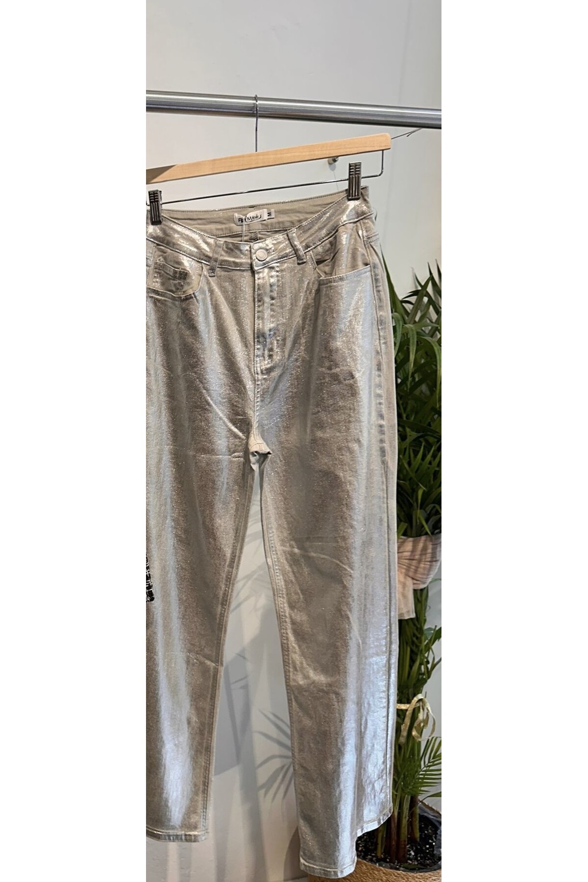 SILVER EFFECT COTTON PANT I Limited Edition