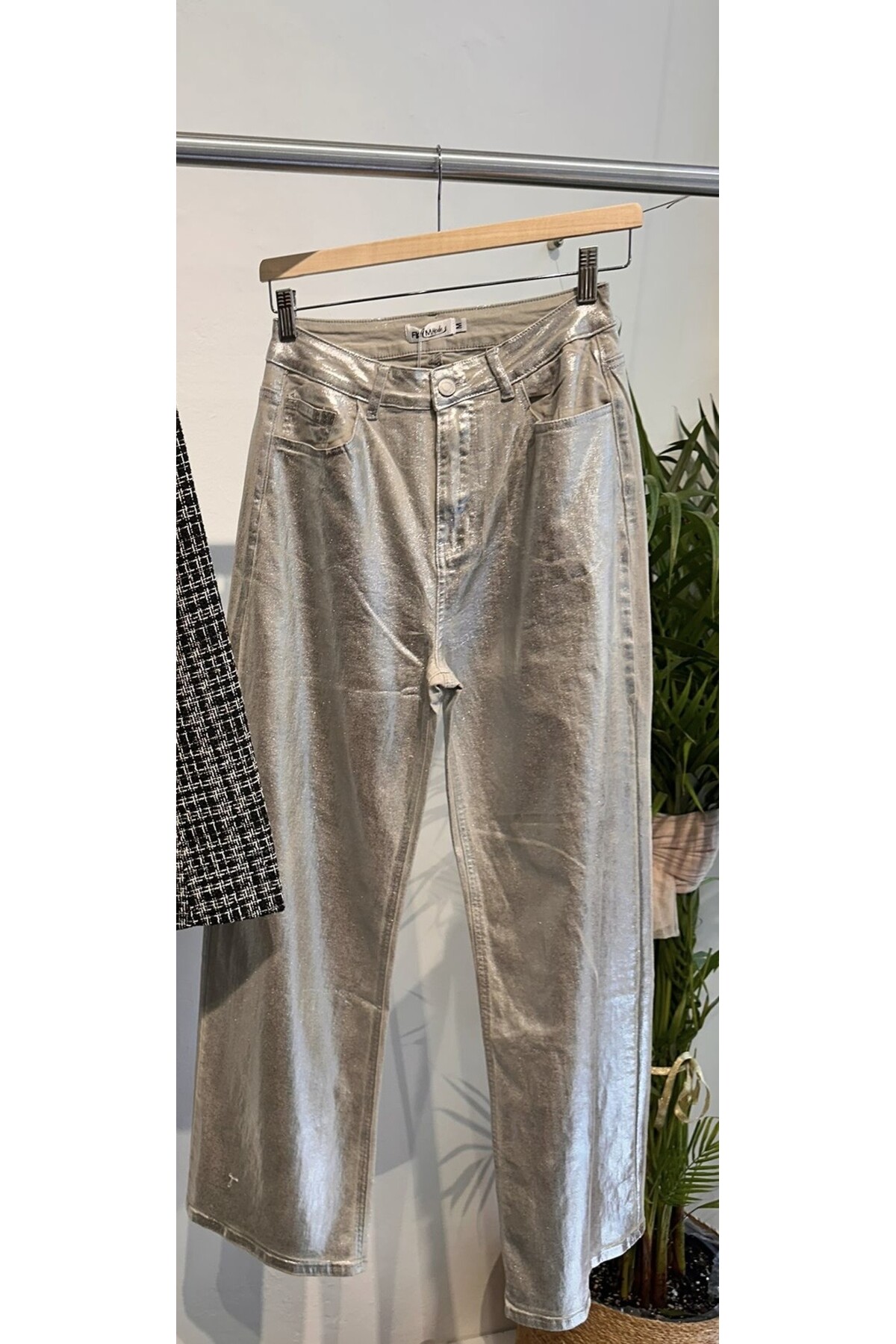 SILVER EFFECT COTTON PANT I Limited Edition