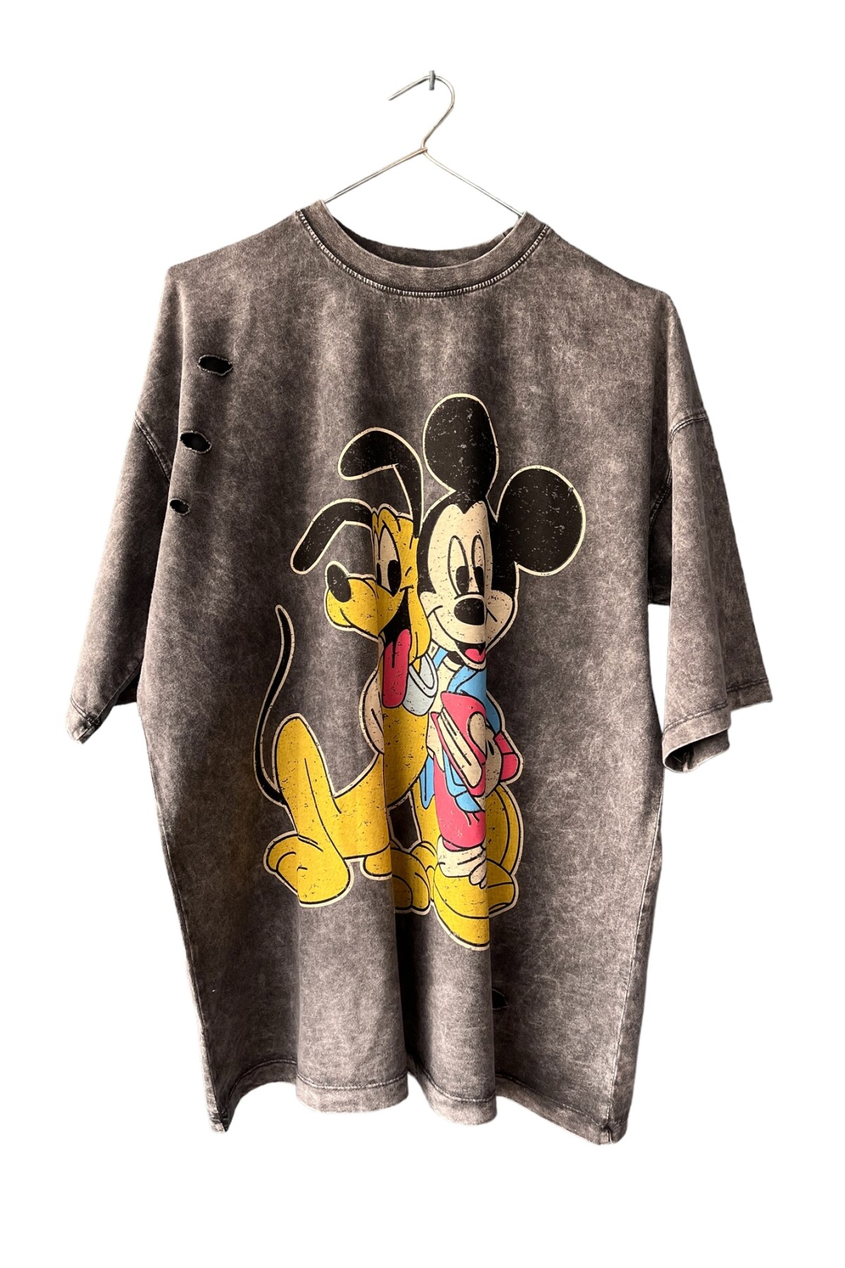 DISTRESS MICKEY OVERSIZE TİŞÖRT