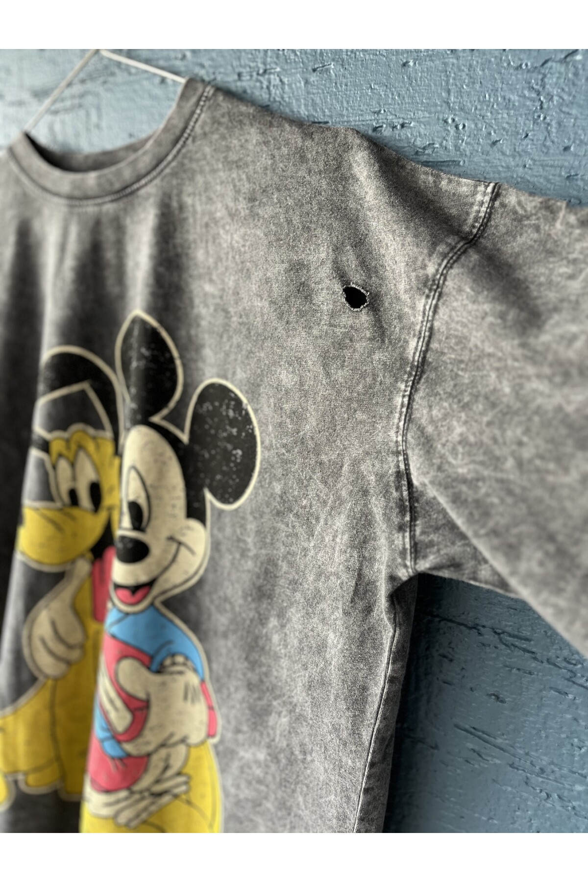 DISTRESS MICKEY OVERSIZE TİŞÖRT