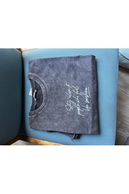 GRİ YIKAMALI TİŞÖRT