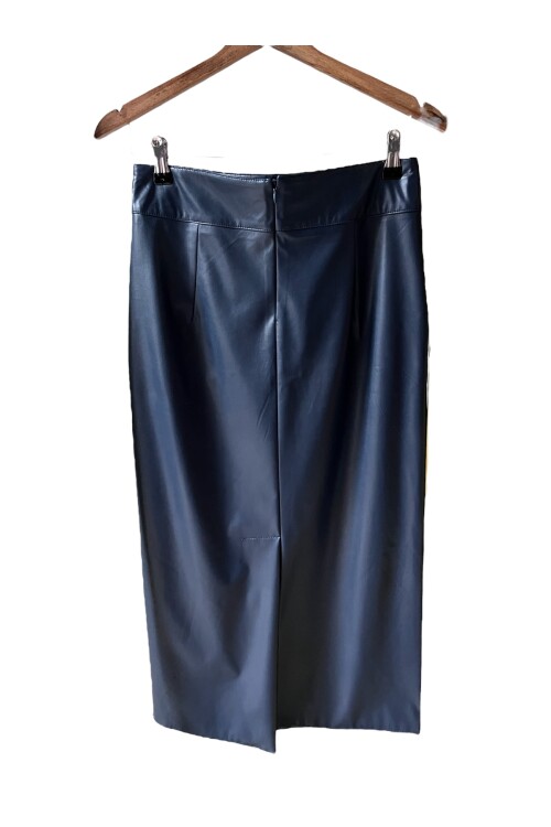 LACİ FAUX DERİ DÜZ ETEK