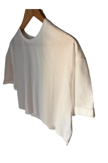 BEYAZ CROP TİŞÖRT