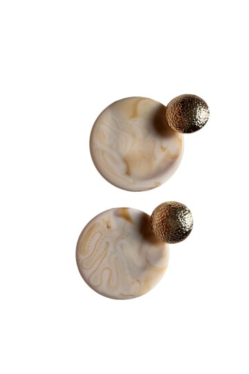 KEMİK GOLD DETAYLI KÜPE