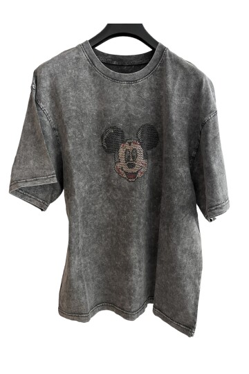 YIKAMALI OVERSIZE GLAM MICKEY TİŞÖRT