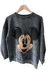 Mickey taşlama yıkamalı sweatshirt