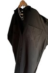 OVERSIZE KETEN SİYAH GÖMLEK ELBİSE