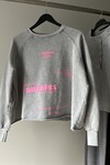 PINK NEON YAZILI GRİ SWEATSHIRT