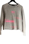 PINK NEON YAZILI GRİ SWEATSHIRT